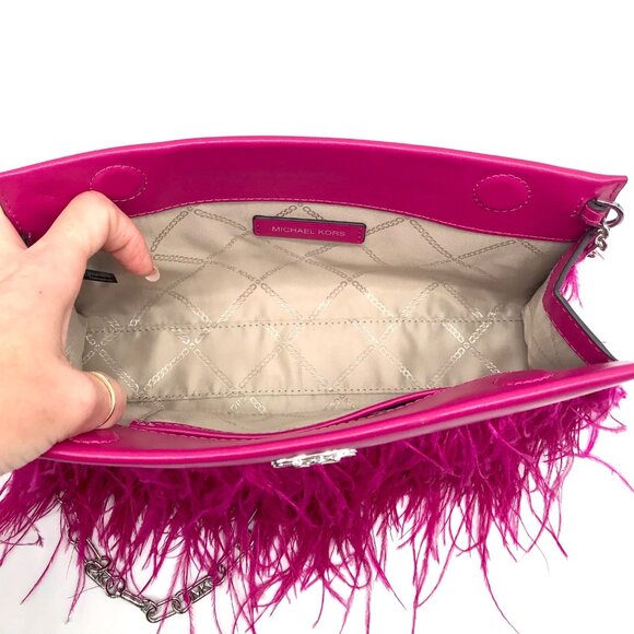 Michael Kors Deep Pink Tabitha Clutch - Picture 11 of 12